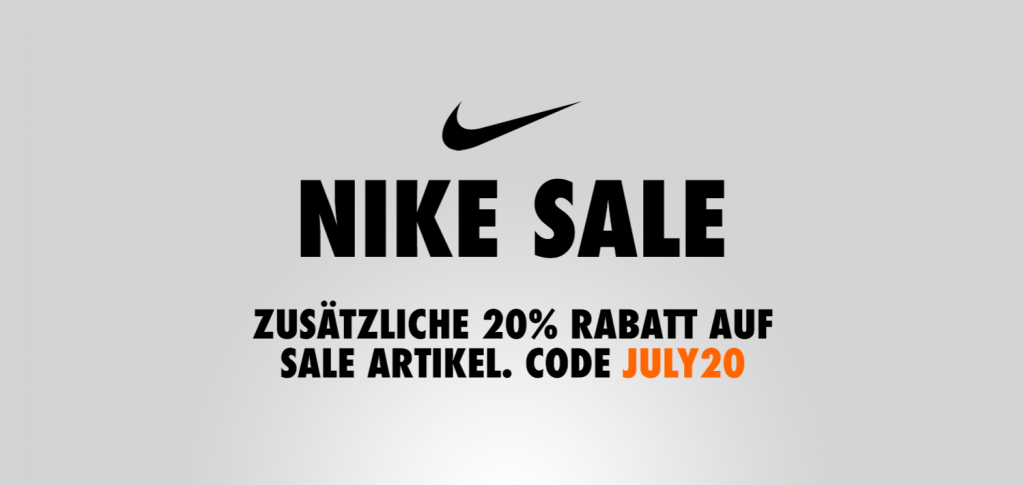Nike.de 20% Gutschein auf alle Sale Artikel | Suppligator.de