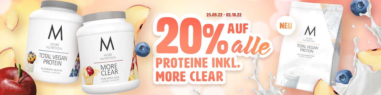 20% Rabatt mit More Nutrition Proteinaktion | Suppligator.de