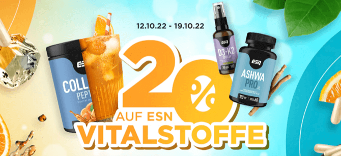 20% Rabatt auf alle ESN Vitalstoffe bei Fitmart | Suppligator.de