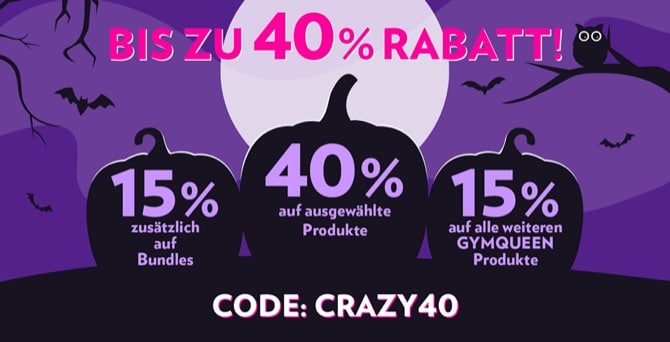 Bis zu 40% Rabatt im Gymqueen Halloween Sale | Suppligator.de
