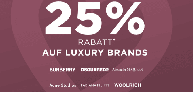 Nur heute 25% auf Luxury Brands bei engelhorn | Suppligator.de