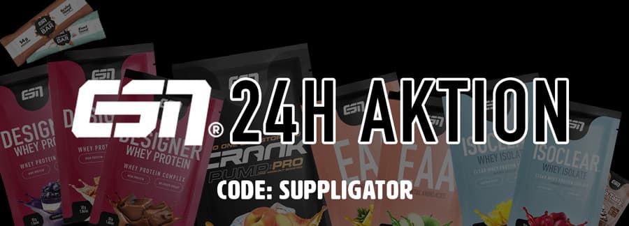 ESN 24 Stundenaktion mit 25% auf Proben und Riegel