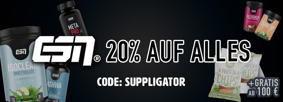 20% auf alles bei ESN + gratis Chips ab 100 € | Suppligator.de