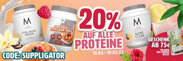 20% auf alle Proteine bei More Nutrition Wochenaktion | Suppligator.de