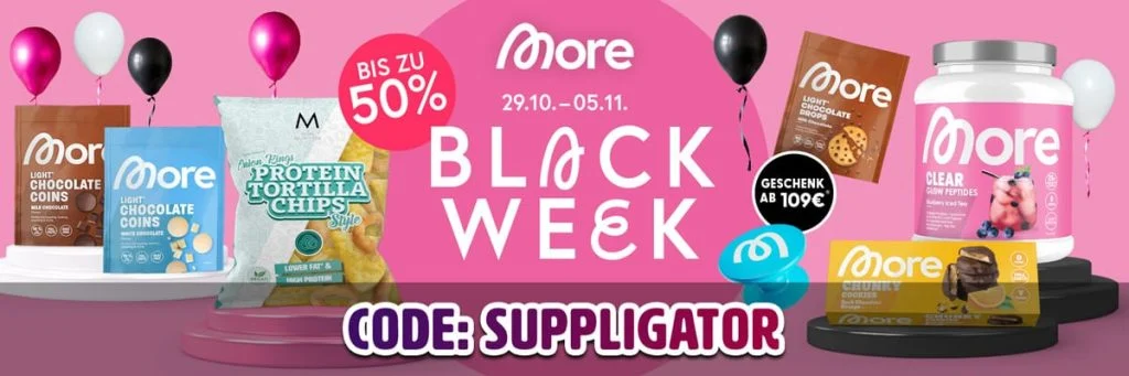 More Black Week 2023 – Spare bis zu 50% bei More Nutrition