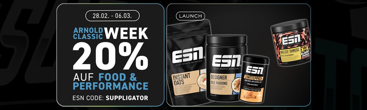 ESN Arnold Classic Week mit 20% Rabatt auf Food & Performance
