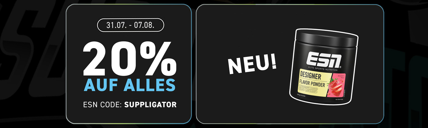 20% auf alles bei ESN + Launch des neuen Flavor Powder Strawberry