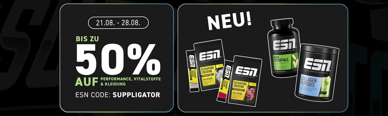 Spare bis zu 50% bei ESN Performance und Vitalstoffaktion mit Gym Wear Special