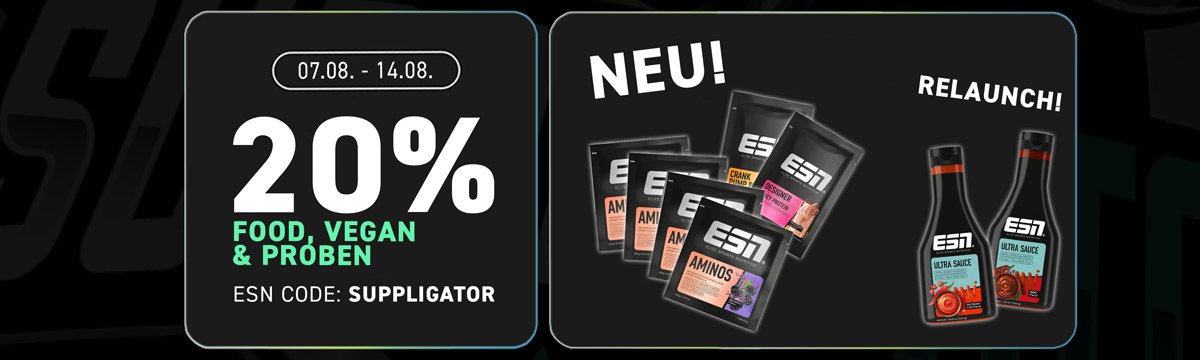 Bis zu 50% Rabatt auf Food, Vegan & Proben bei ESN