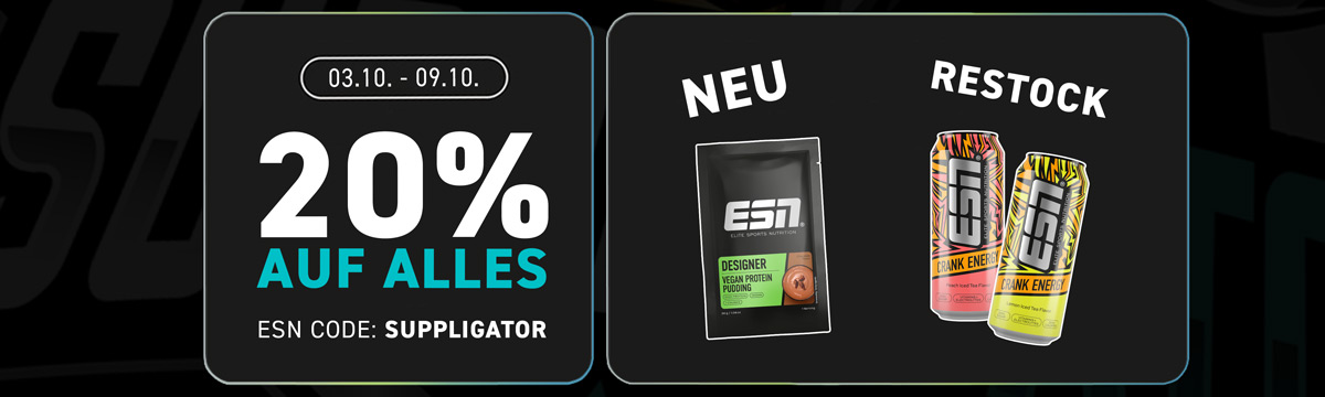 20% auf alles bei ESN + Restock des CRANK Energy