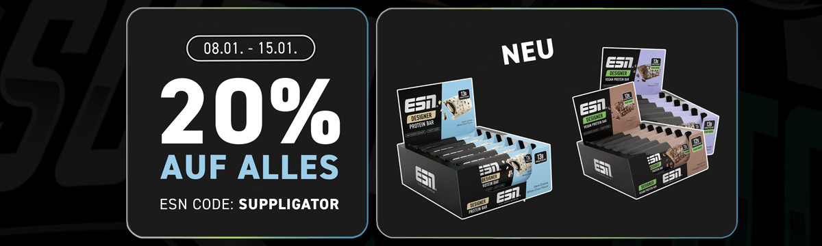 20% auf alles bei ESN + Release neuer Designer Bars