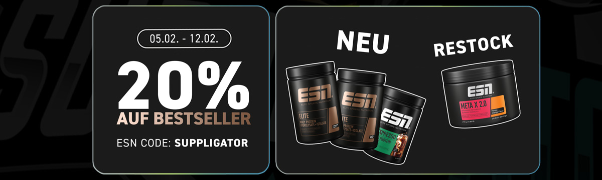 20% auf Bestseller bei ESN Bodybuilding Week mit Launch des Elite Whey
