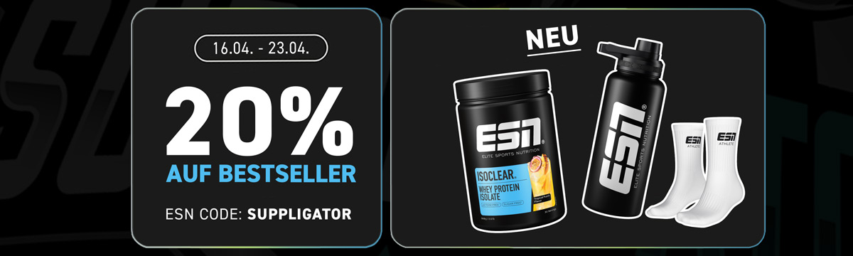20% auf alle ESN Bestseller mit Isoclear Release und Extras