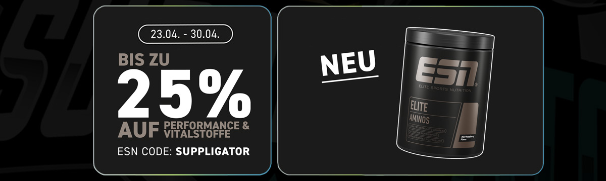 Bis zu 25% auf ESN Vitalstoffe und Performance + Launch des Elite Aminos