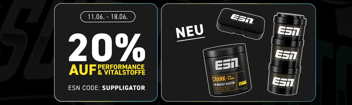 20% auf Performance und Vitalstoffe bei ESN mit Launch des neuen CRANK + Beta Alanine