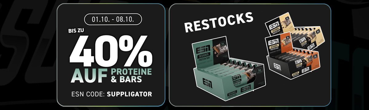 Bis zu 40% bei ESN Proteine & Bars Aktion + Designer Bar Lebkuchen