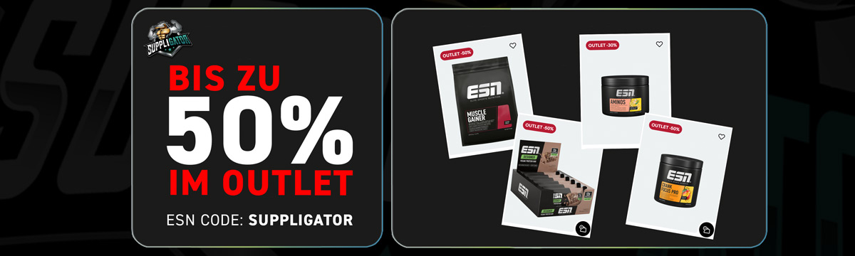 Bis zu 50% auf ESN Designer Bars und mehr im Outlet mit ESN Code SUPPLIGATOR