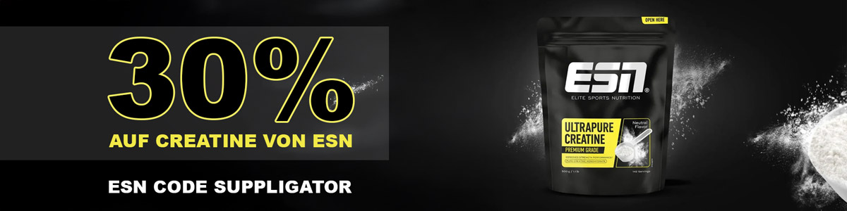 30% auf ESN Creatine (Kreatin Monohydrate) mit ESN Rabattcode SUPPLIGATOR