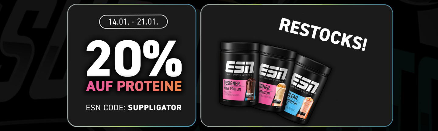 20% auf alle Proteine bei ESN + beliebte Restocks