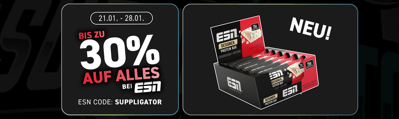 Bis zu 30% auf alles bei ESN + neuer Designer Bar Geschmack
