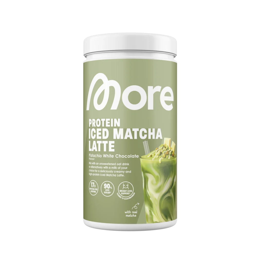 More Protein Iced Matcha Latte – Pistachio White Chocolate