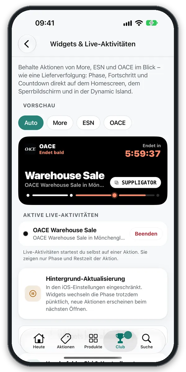 Widgets und Live-Aktivität: Restzeit der Aktion auf Homescreen und Sperrbildschirm